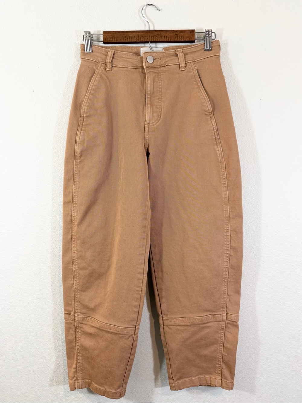 Everlane Utility Barrel Pant Camel Brown Size 0 High Rise Cropped